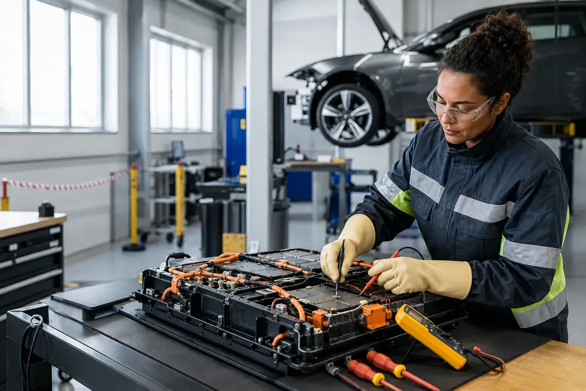 Technicien de maintenance de batteries de véhicules électriques